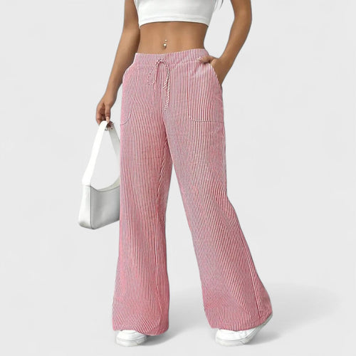 Dominique - Comfortable wide-leg trousers with elegant details