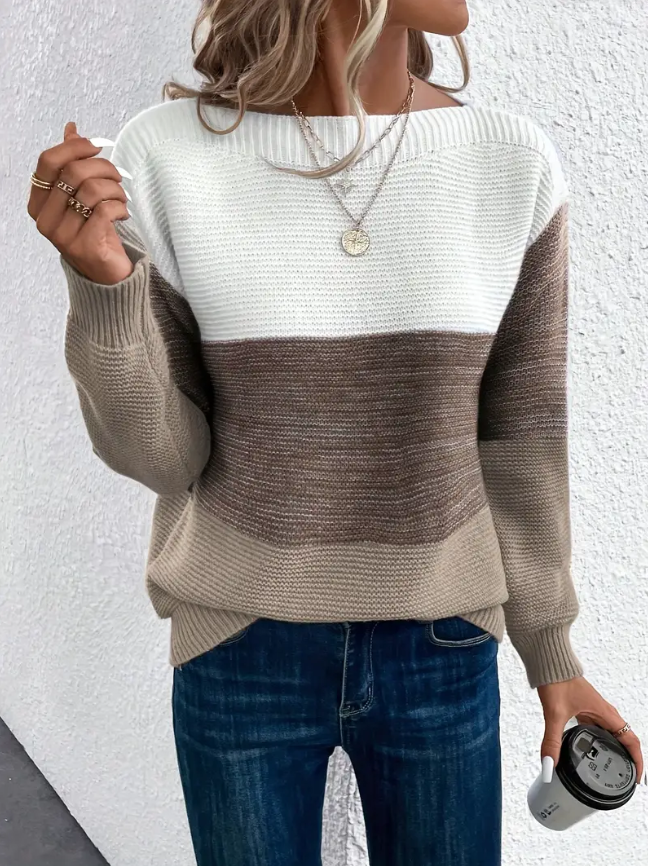 Calista - Elegant Long Sleeve Drop Shoulder Sweater