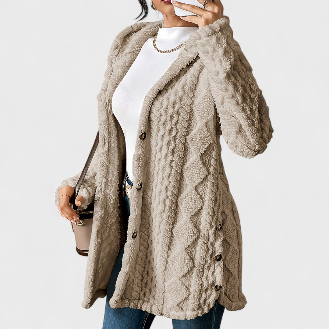 Katerina - Warm Hooded Cardigan Coat