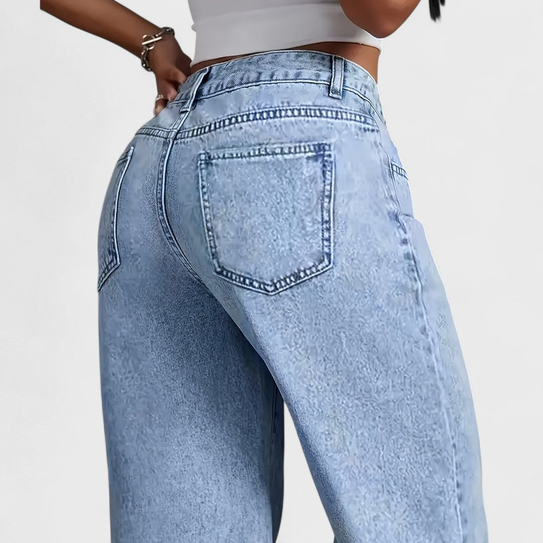 Mara - Women's Wide Leg Straight Leg Jeans