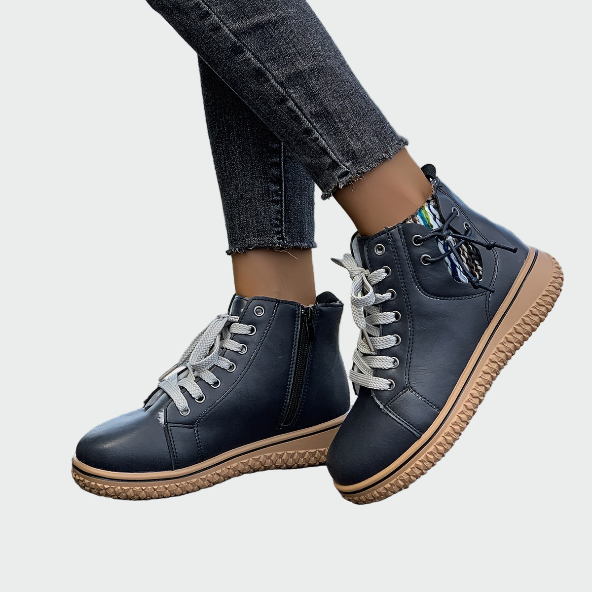 Leather ankle orthopedic boots