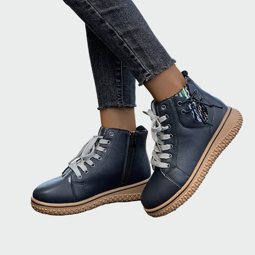 Leather ankle orthopedic boots