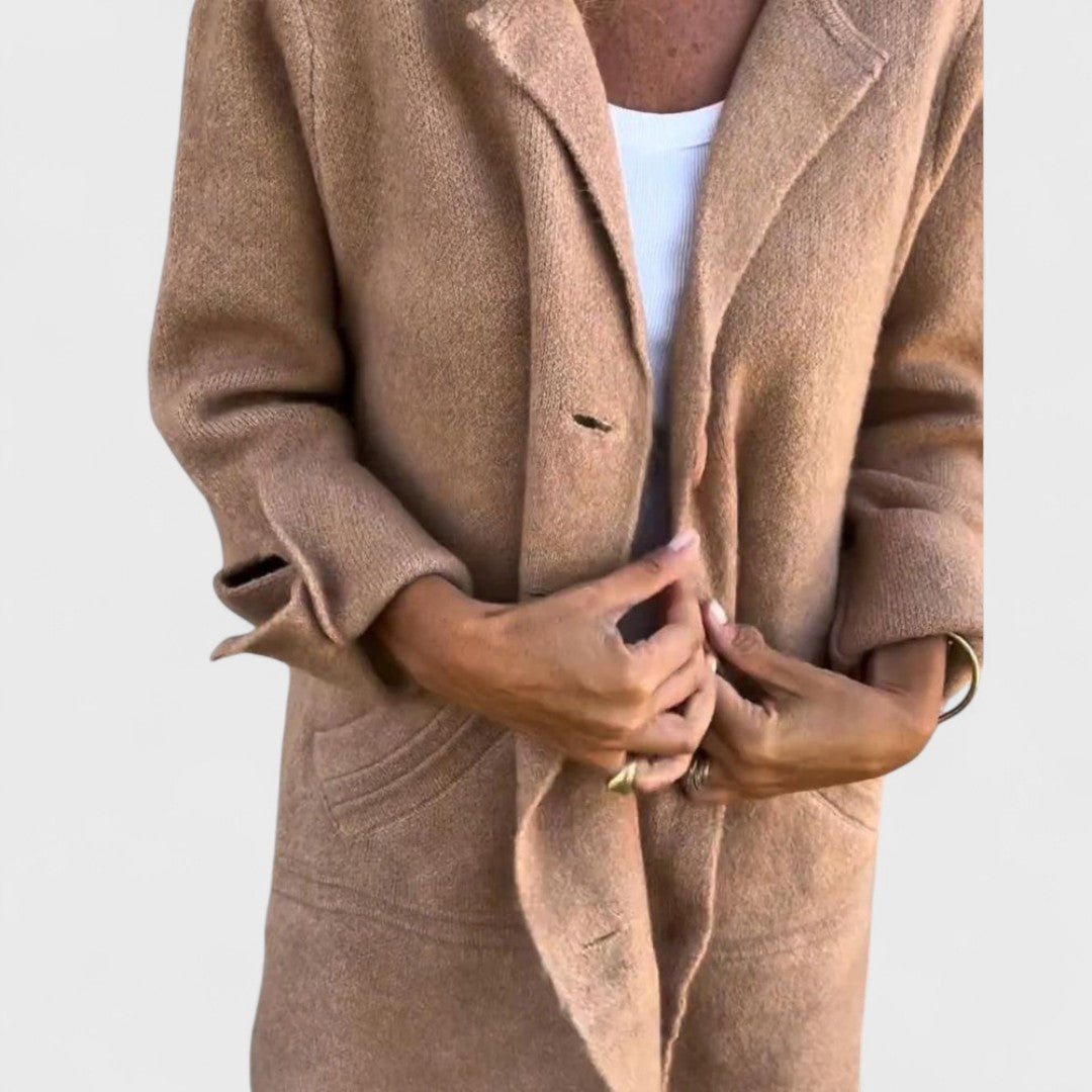 Maila - Casual long coat with lapel
