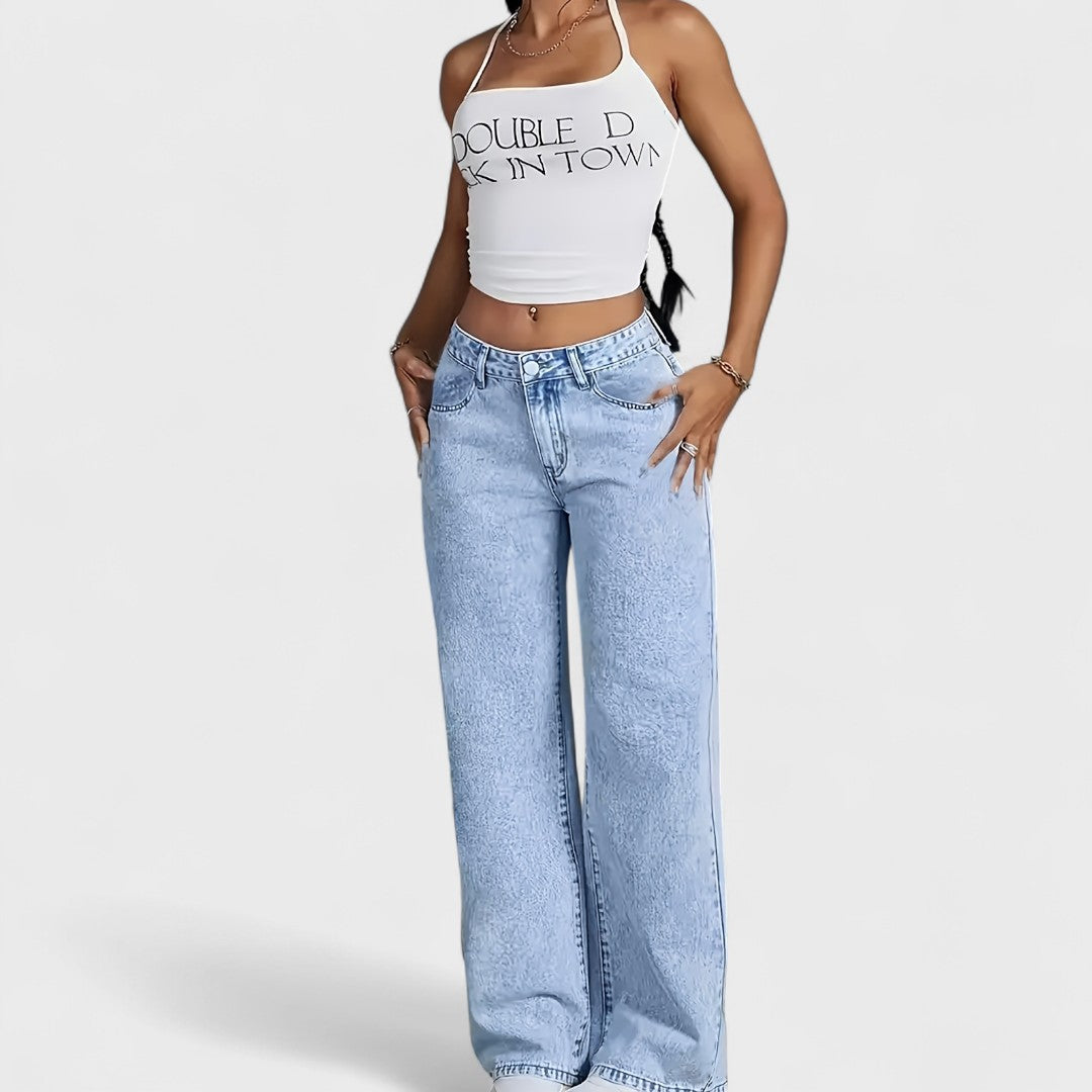 Mara - Women's Wide Leg Straight Leg Jeans