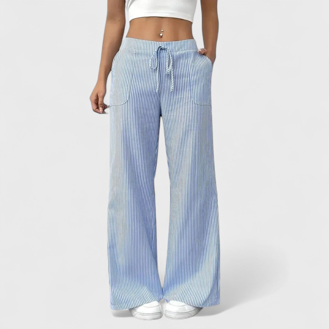 Dominique - Comfortable wide-leg trousers with elegant details