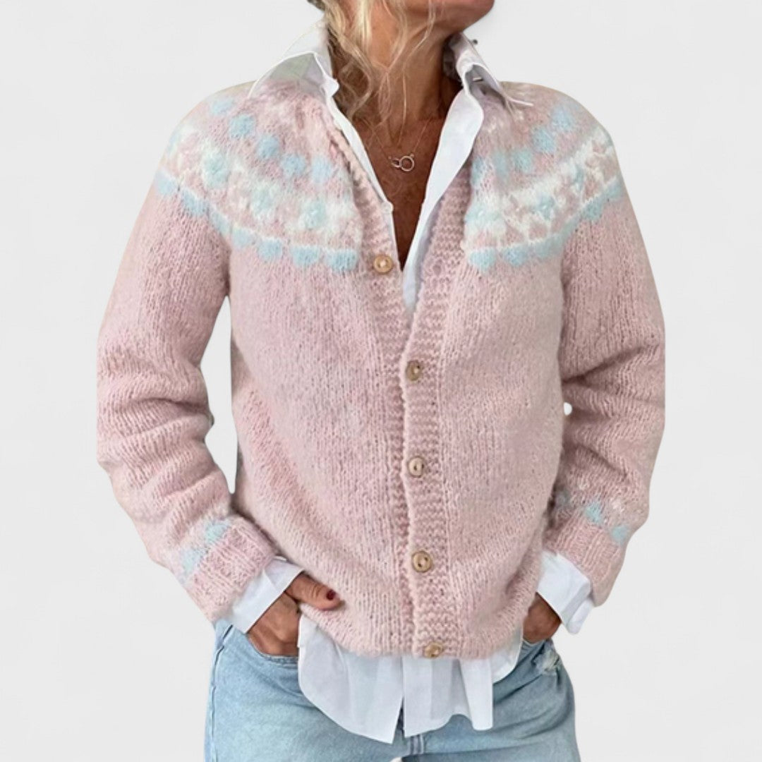 Lianne - Chic Patterned Wide Knit Cardigan
