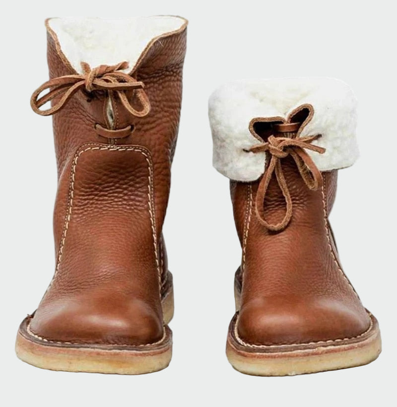 Waterproof Leather Men's Shoes with Wool Lining