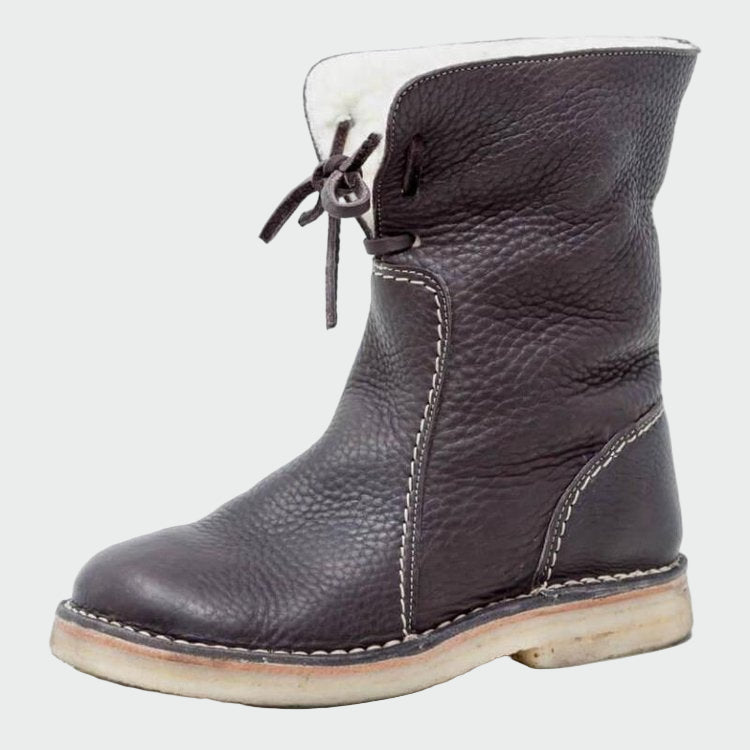Waterproof Leather Men's Shoes with Wool Lining