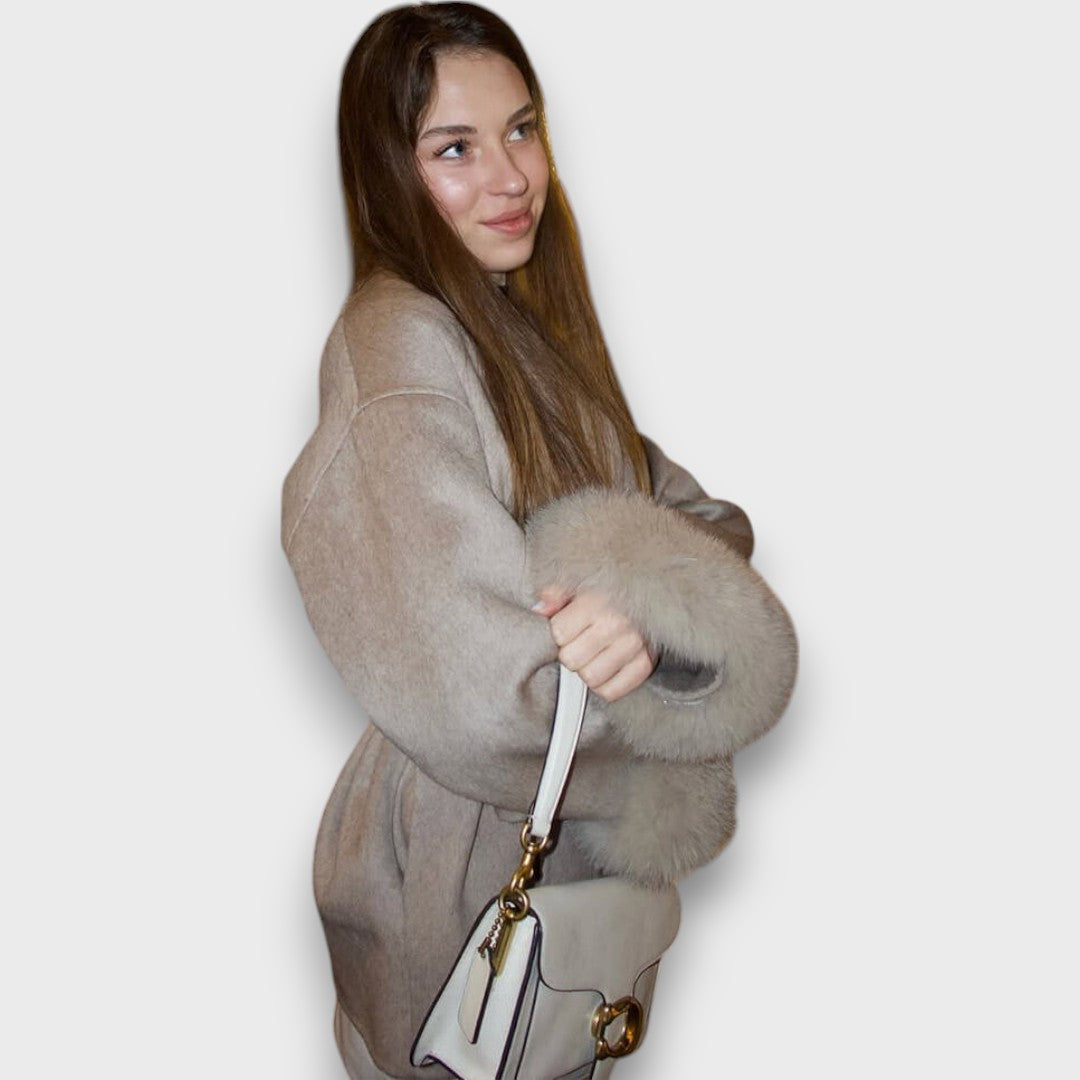 Gracelle – Coat with fur cuffs