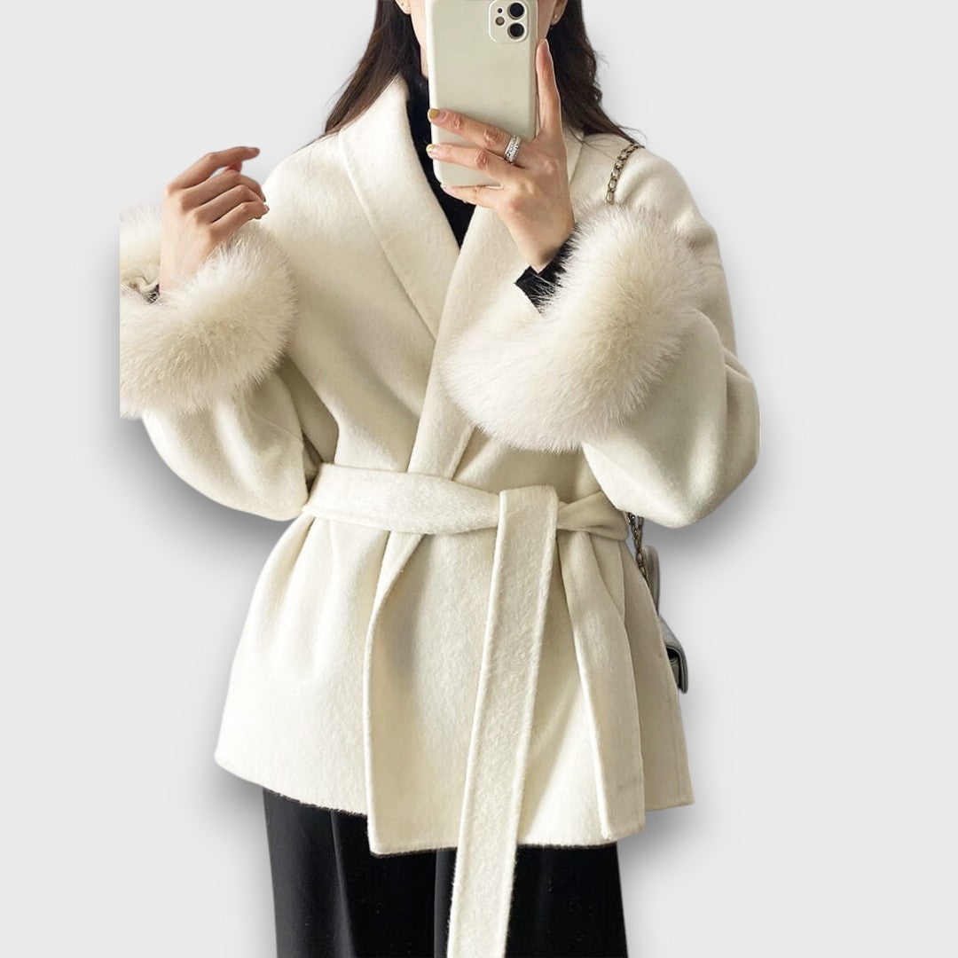 Gracelle – Coat with fur cuffs