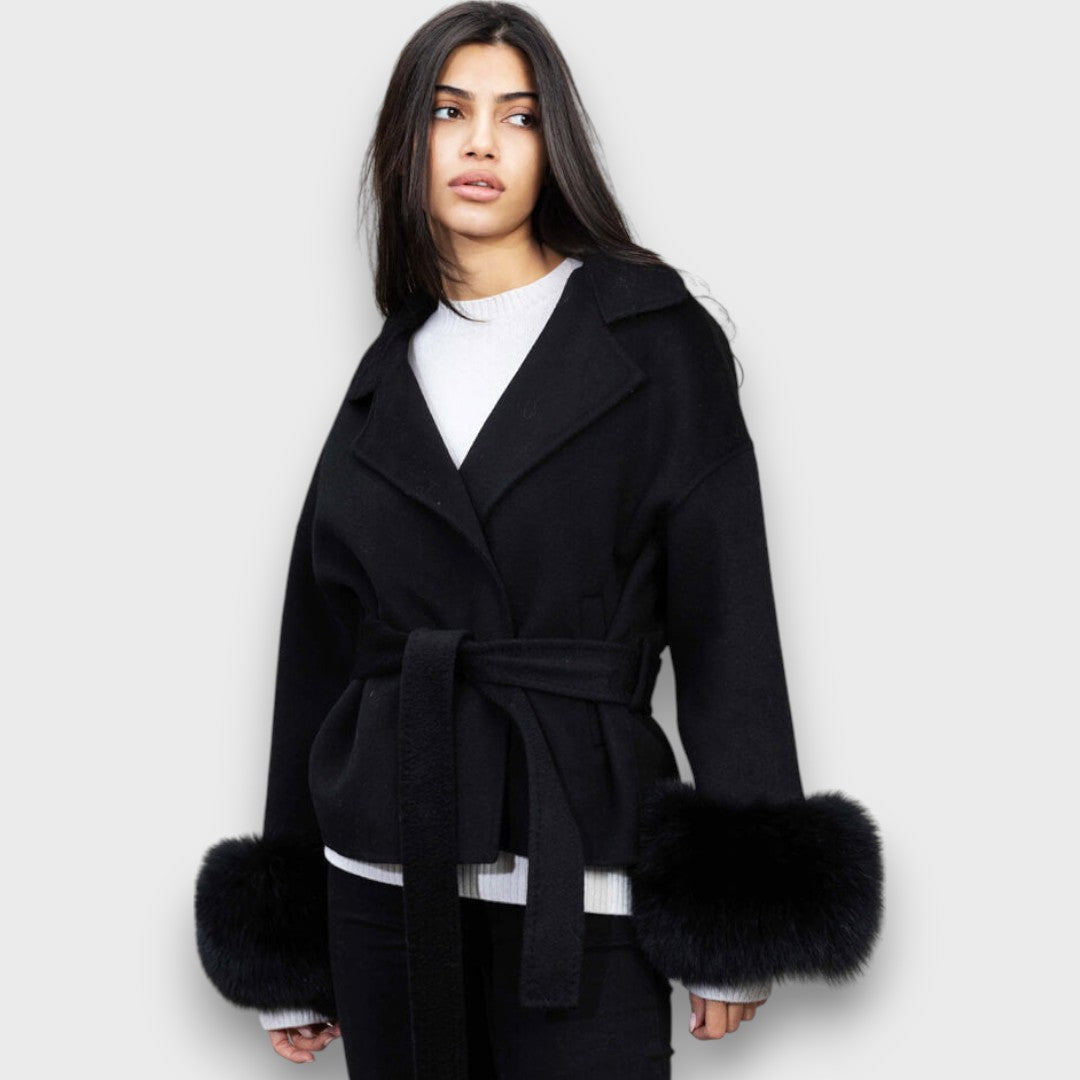 Gracelle – Coat with fur cuffs