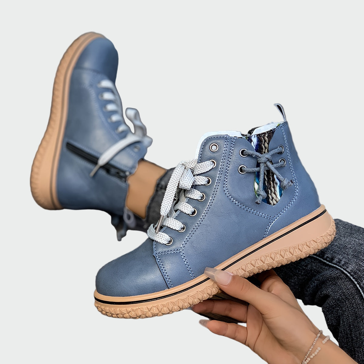 Leather ankle orthopedic boots