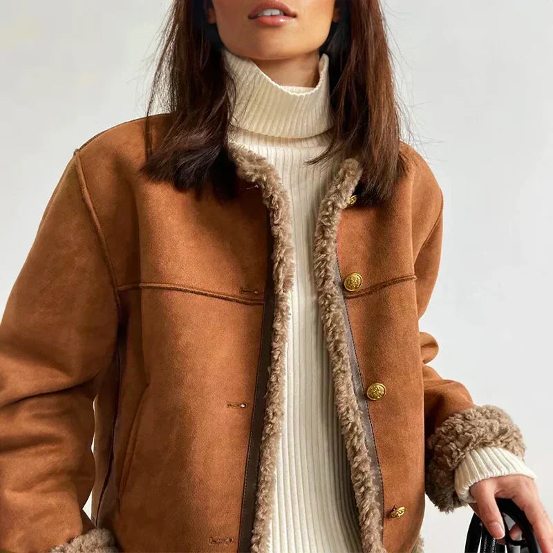 Isabella's Fur Button Jacket