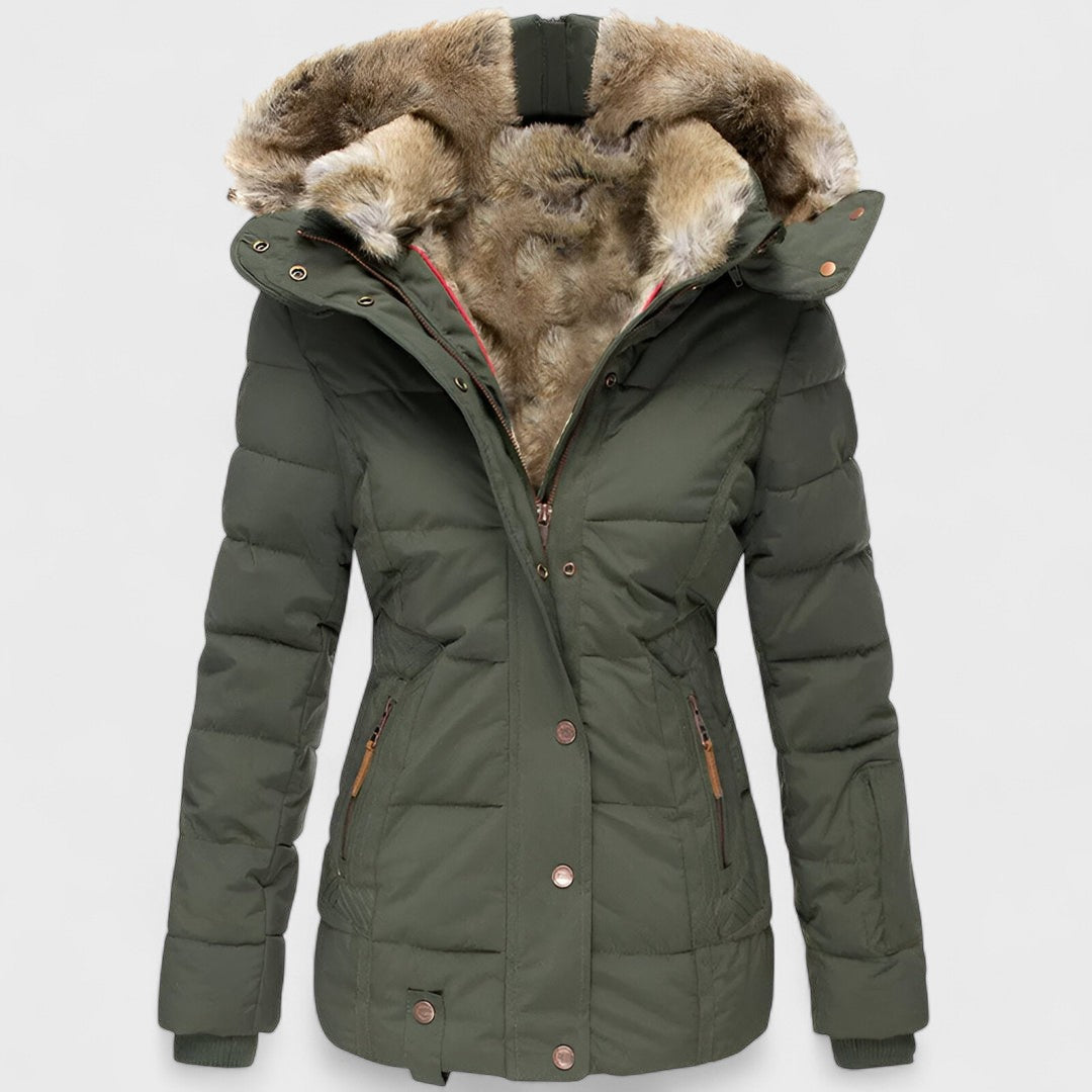Annamarie - Puffer with hood and slim fit design