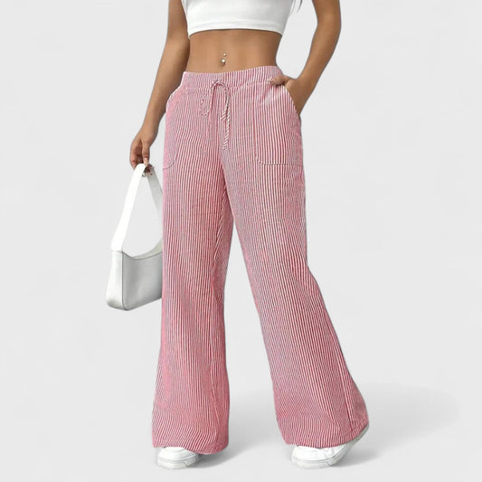 Dominique - Comfortable wide-leg trousers with elegant details