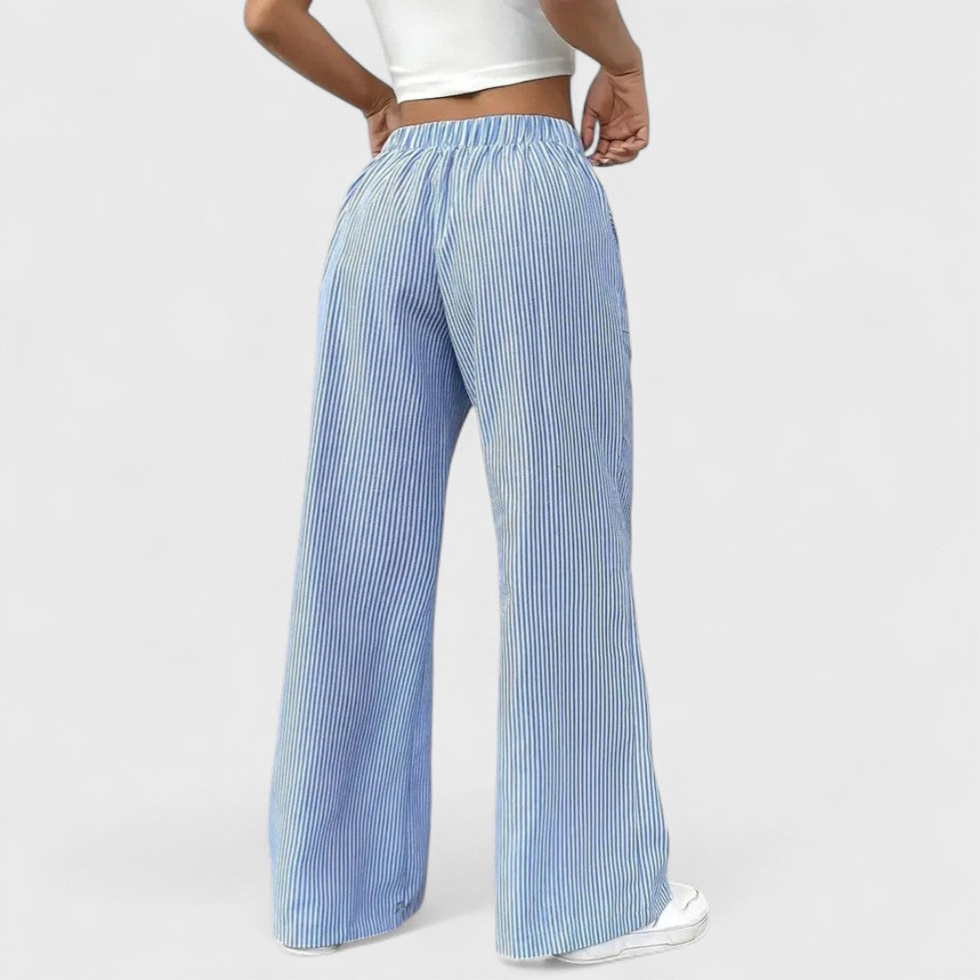 Dominique - Comfortable wide-leg trousers with elegant details