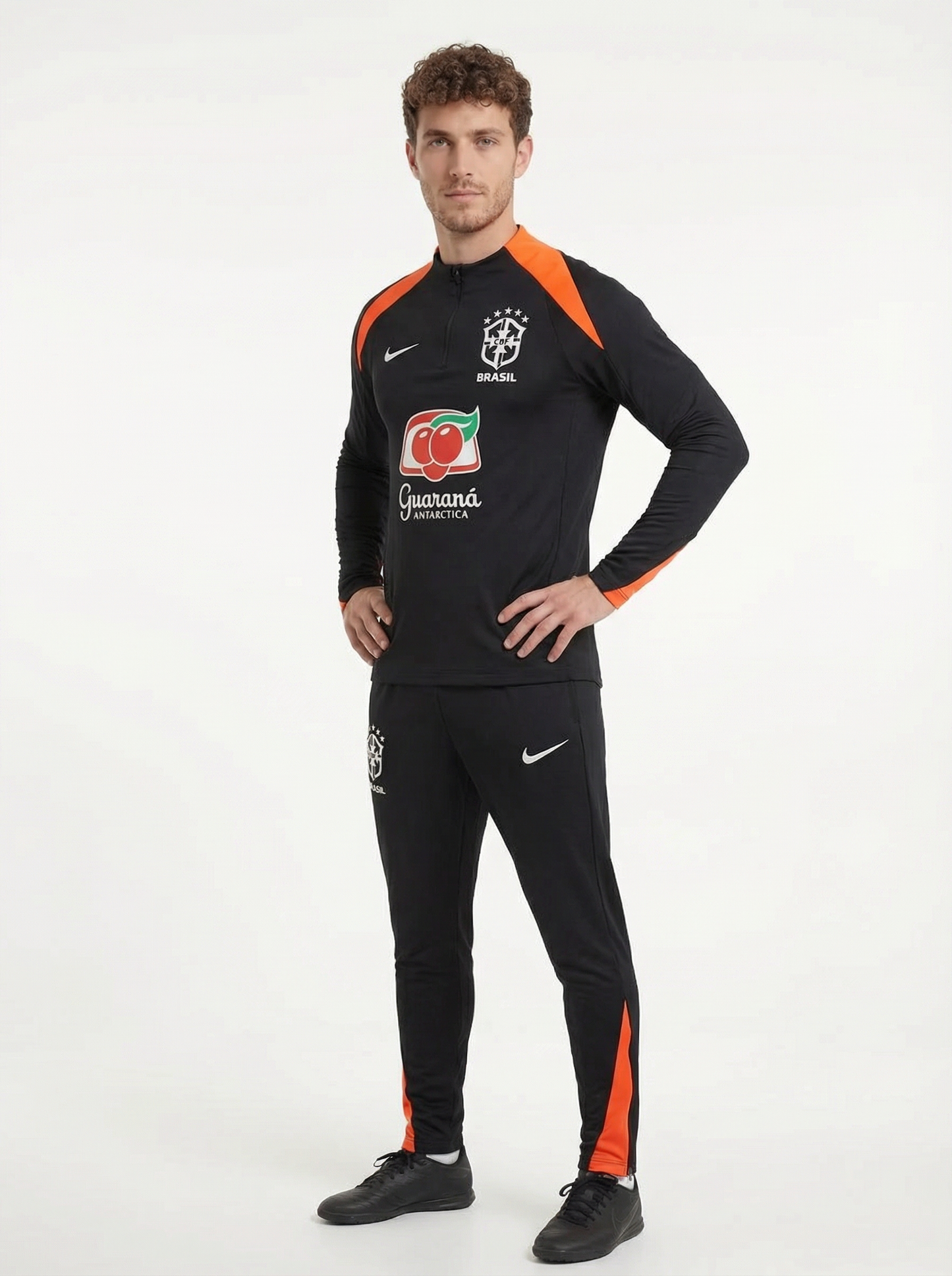 2025/2026 BRAZIL BLACK AND ORANGE TRACKSUIT