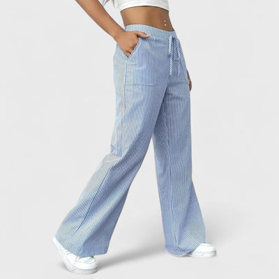 Dominique - Comfortable wide-leg trousers with elegant details