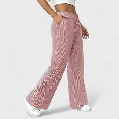 Dominique - Comfortable wide-leg trousers with elegant details
