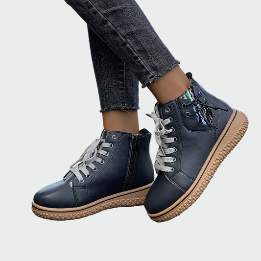 Leather ankle orthopedic boots