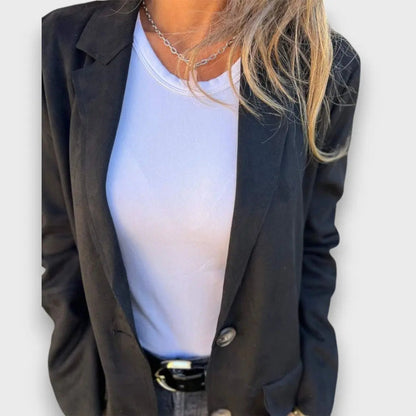 Eloise – Soft Camel Blazer-Cardigan