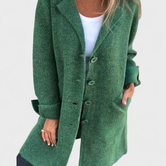 Maila - Casual long coat with lapel
