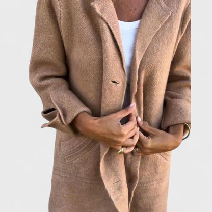 Maila - Casual long coat with lapel