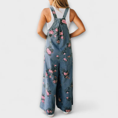 Bethany - Floral Denim Overalls