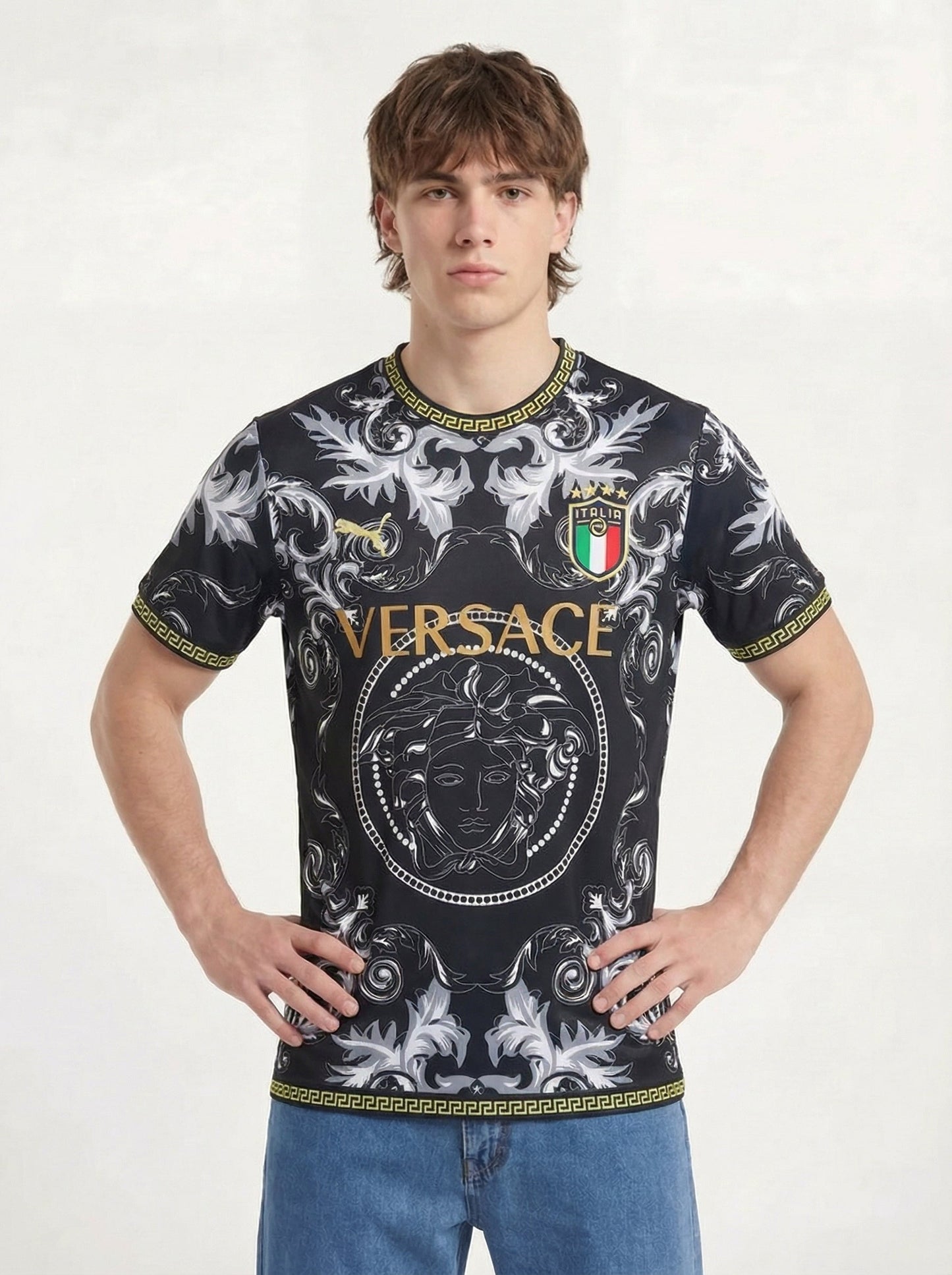 ITALY 2023 CONCEPT VERSACE BLACK HOME SHIRT