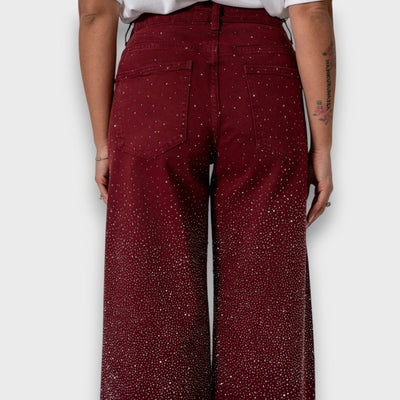 Marvie – Wide leg jeans with rhinestones