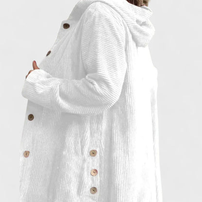 Cordia - Ribbed Velvet Hooded Jacket