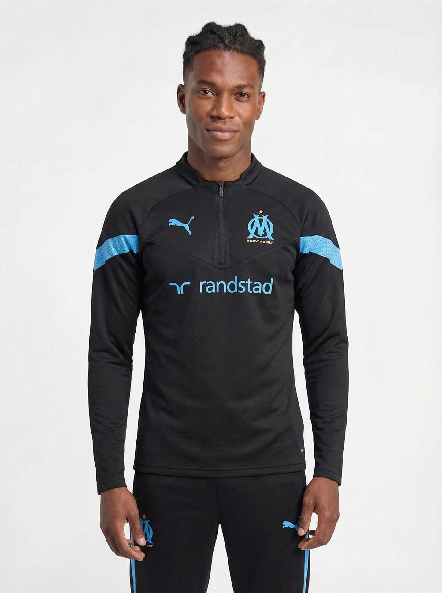 OLYMPIQUE DE MARSEILLE BLACK AND BLUE TRACKSUIT