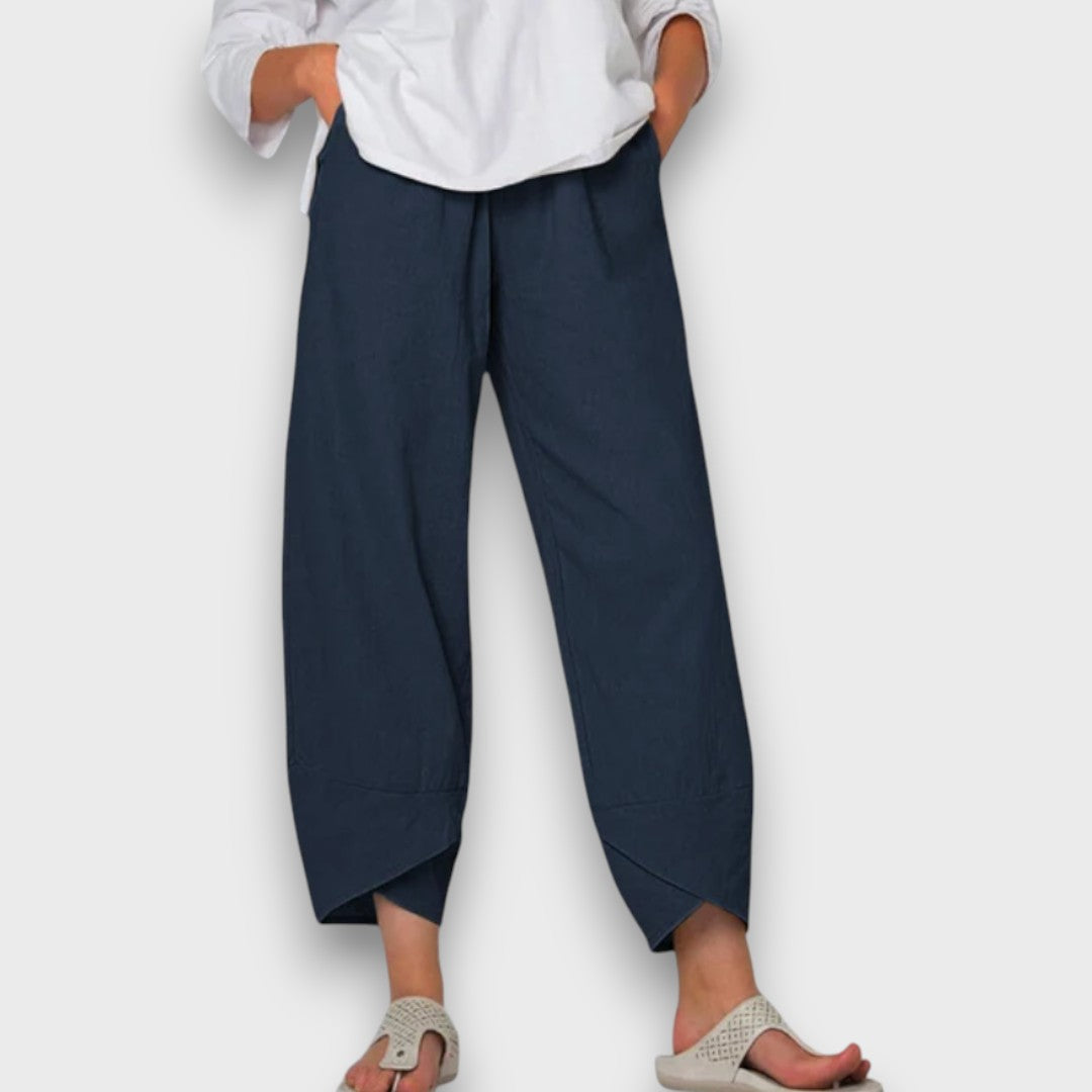 Neve – Lightweight summer trousers with a modern hem