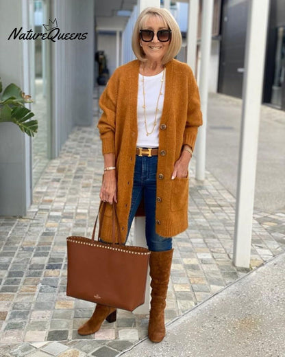 Solid Color Sweater Cardigan Sweaters