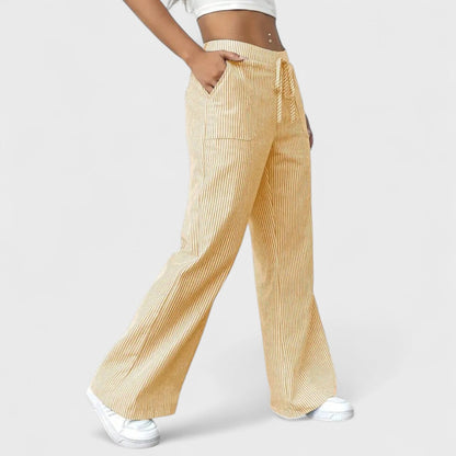 Dominique - Comfortable wide-leg trousers with elegant details