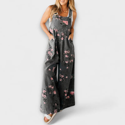 Bethany - Floral Denim Overalls