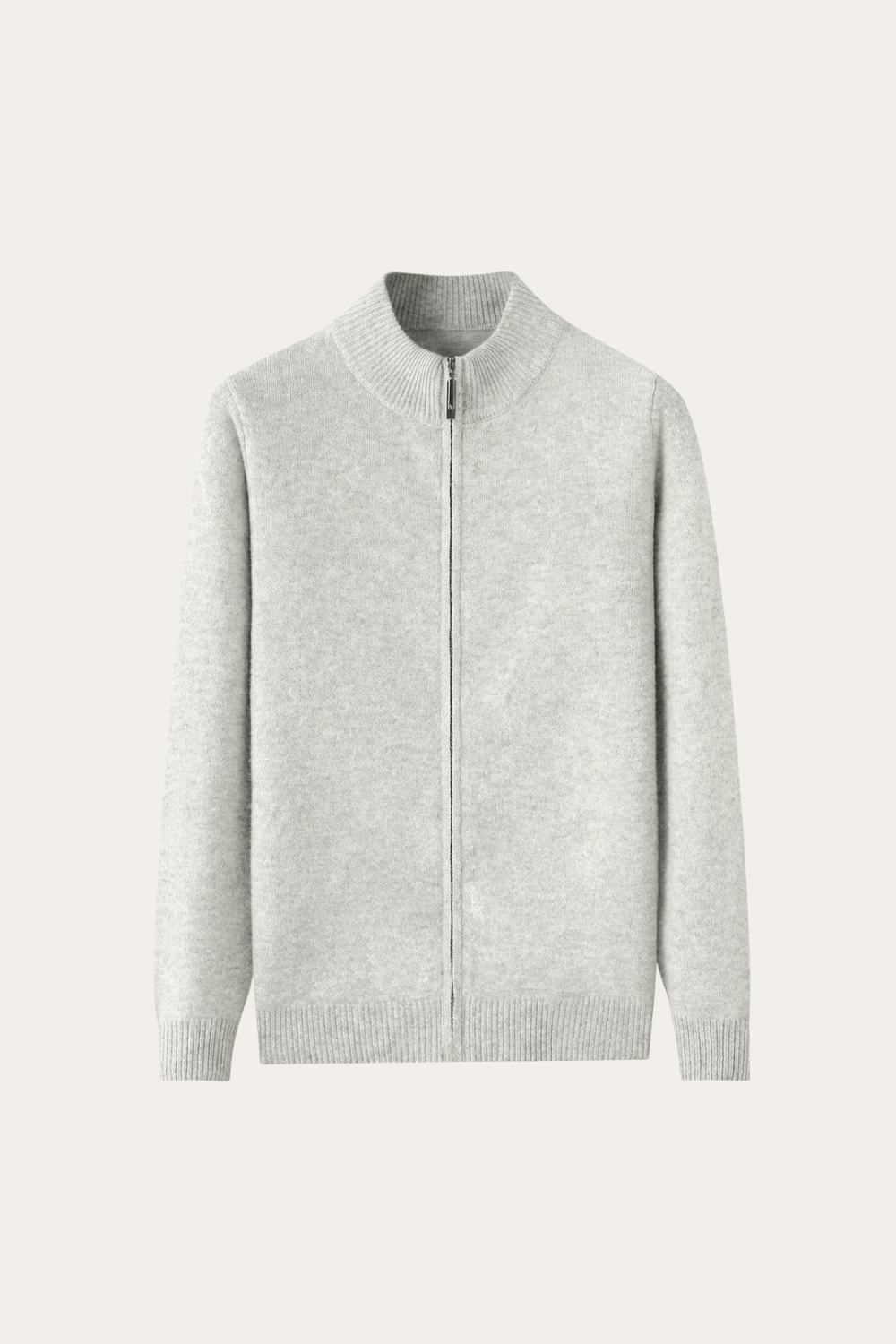 Merino Wol Zip-up Grijs