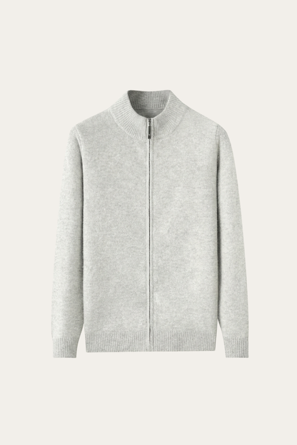 Merino Wol Zip-up Grijs