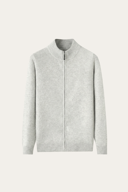 Merino Wol Zip-up Grijs