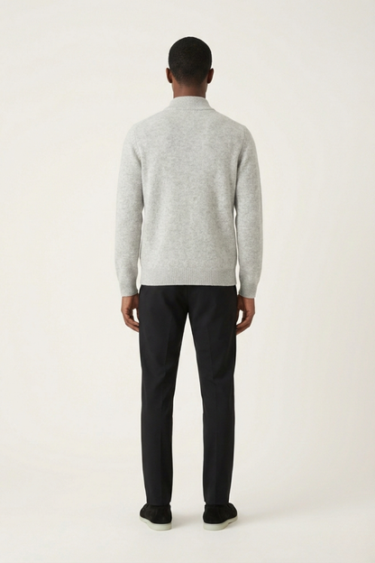 Merino Wol Zip-up Grijs