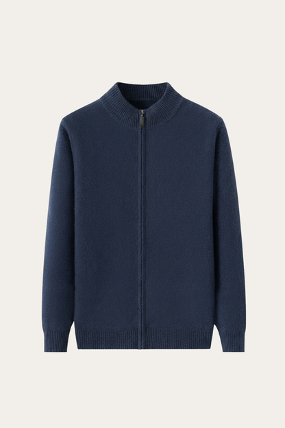 Merino Wol Zip-up Navy
