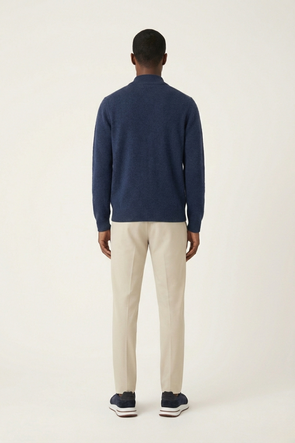 Merino Wol Zip-up Navy